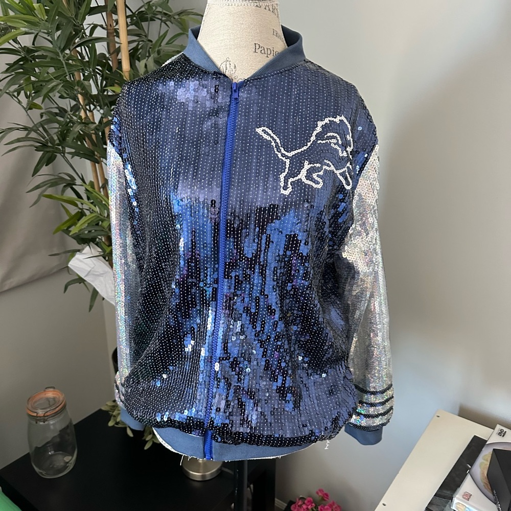 Detroit lions jacket women large new sequin jacket - Picture 6 of 6